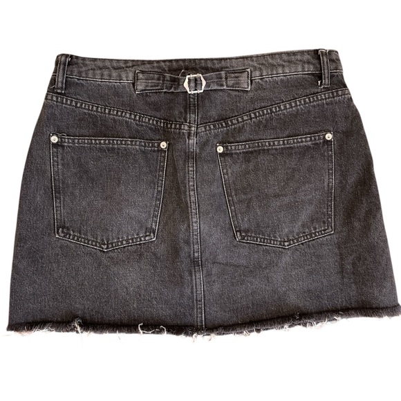 We The Free Black Denim Mini Skirt Raw Hem Y2K Rocker - Picture 3 of 5